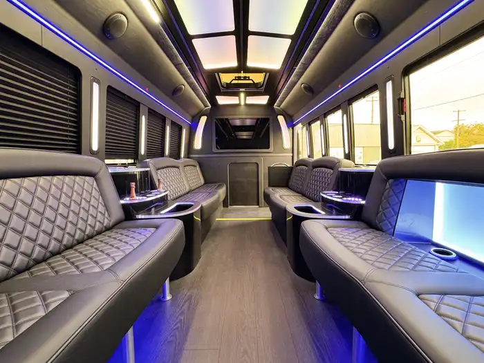25 passenger party bus interior